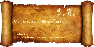 Vinkovics Noémi névjegykártya